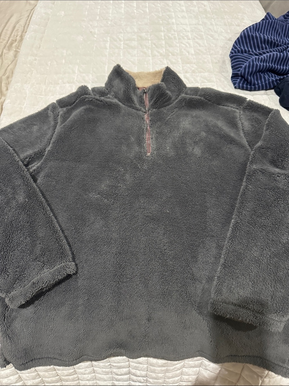 XXL True Grit Men's Gray Sherpa Half-Zip Pullover Sweater